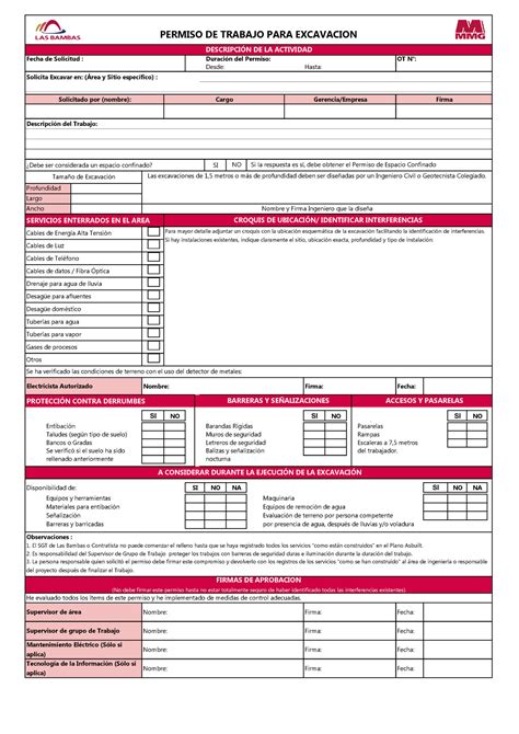 Anexo B Permiso Excavacion Fecha De Solicitud Duración Del Permiso
