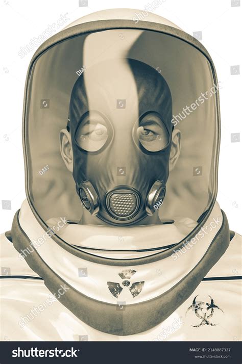 Man Biohazard Suit Portrait 3d Illustration Stock Illustration 2148887327 Shutterstock