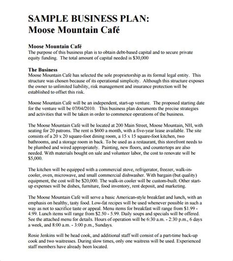 This template provides a business plan outline with sample questions, tables, and a working table of contents. 8+ Free Business Plan Templates - Download Free Documents in PDF , Word , Excel