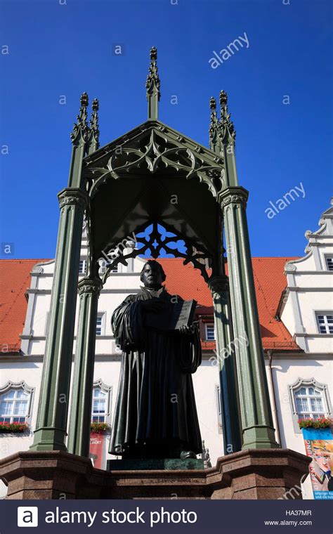 Luther Monument At Market Square Wittenberg Elbe Saxony Anhalt