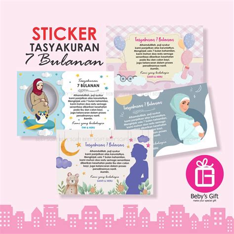 Jual Sticker Box Nasi Tasyakuran 7 Bulanan Stiker 4 Bulan Kehamilan