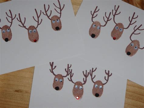 Thumbprint Reindeer Card Set Of 3