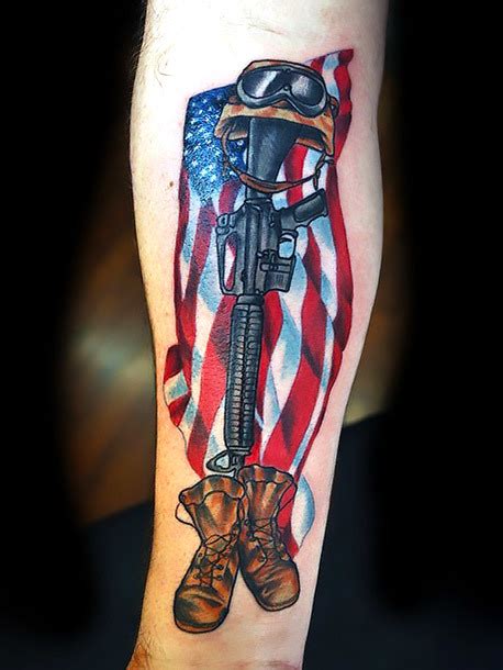 American Army Patriot Tattoo Idea