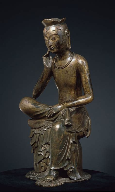 Artist Unknown Gilt Bronze Maitreya In Meditation Korean National