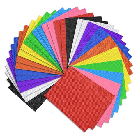 Unique Bargains Corrugated Cardboard Paper Sheets Colorful For Craft