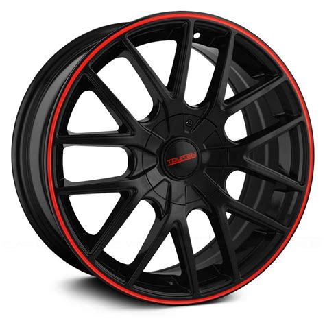 TOUREN® TR60 3260 Wheels - Black with Red Ring Rims - 3260-8804BR-H