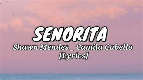 Shawn Mendes Camila Cabello Señorita Song With Lyrics Youtube