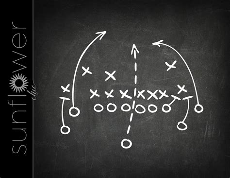 Football Playbook PNG Download Chalkboard White Football Play Art
