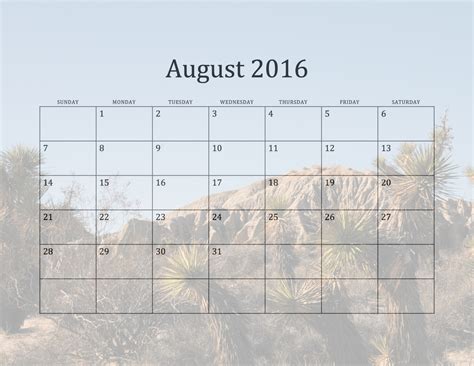 2016 August Monthly Calendar Free Stock Photo Public Domain Pictures