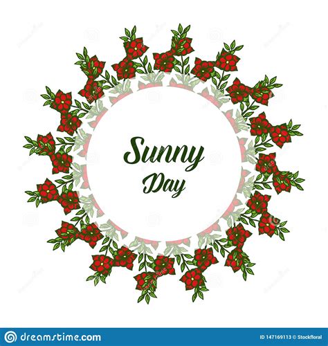 Vector Illustration Banner Sunny Day With Ornate Of Flower Frame Stock
