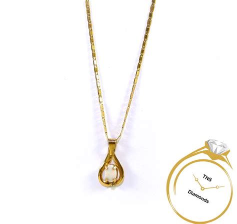 Opal 14k Yellow Gold Necklace Tns Diamonds Philadelphia