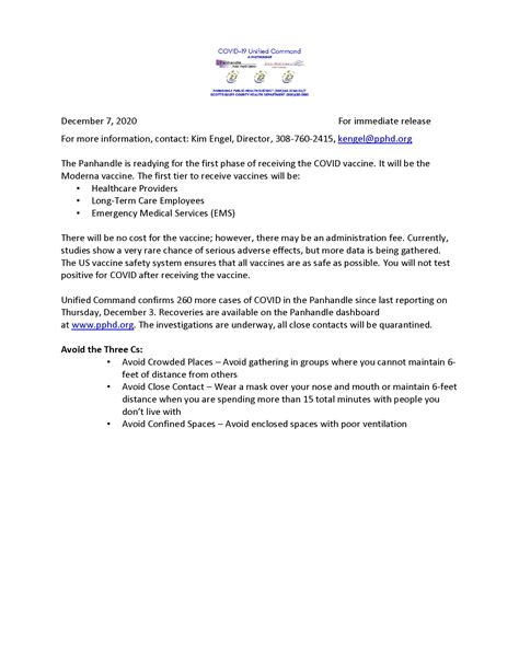 Covid 19 Unified Command Press Release 12720 Chadron Community Hospital