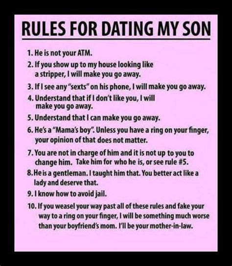 Moms “rules For Dating My Son” Are As Bad As Dads “rules For Dating My Daughter” — The Good