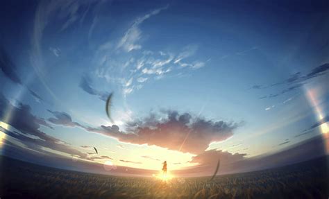 Hd Wallpaper Anime Original Sky Sunrise Wallpaper Flare