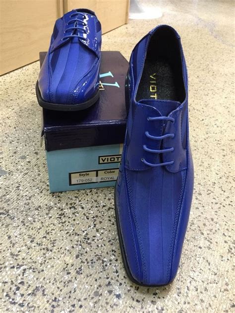 New Mens Viotti Royal Blue Dress Shoes Us Sizes 179 052 Patent Leather