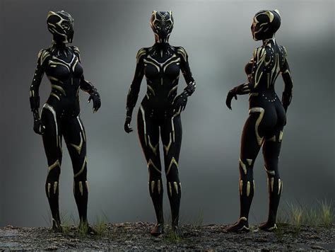 3d Model Black Panther Shuri Vr Ar Low Poly Rigged Cgtrader