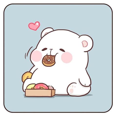 Adorable Simple And Cute Polar Bear Doodle The Donuts Make The