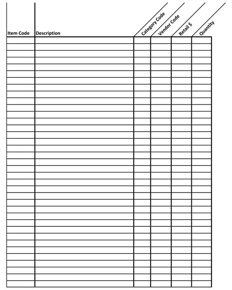 Printable Blank Spreadsheet Templates Selling Crafts Online Craft