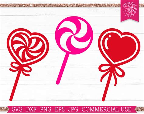 Heart Suckers SVG Valentine Candy Svg Cut Files for Cricut | Etsy