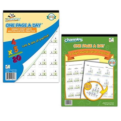 Channies One Page A Day Single Digit Multiplication Double Digit