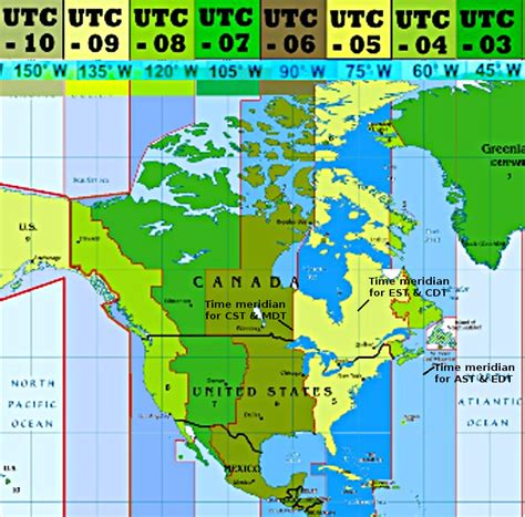 North America Time Zone Map United States Map