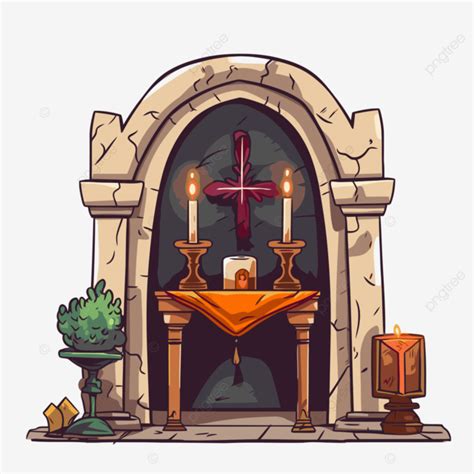 Altar Clipart Cartoon Style Illustration Of An Altar With A Candle And