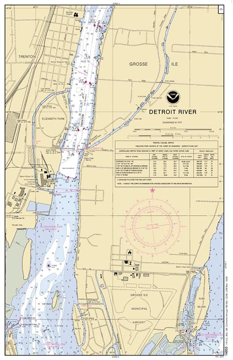 Detroit River Nautical Chart ΝΟΑΑ Charts Maps