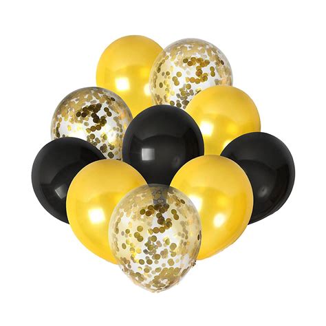 Black And Gold Balloons Gold Confetti Balloons Gold Wedding