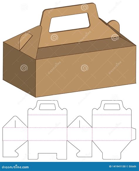 Box Packaging Die Cut Template Design 3d Mock Up Stock Vector
