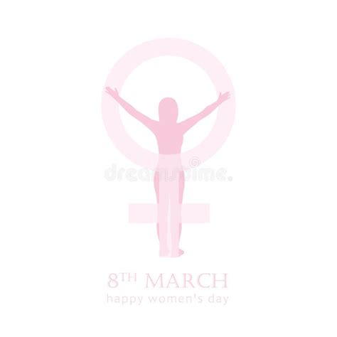 Th March International Womens Day Girl And Female Symbol Stock Vector