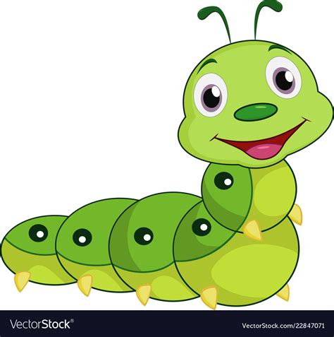 Cartoon Happy Caterpillar Royalty Free Vector Image