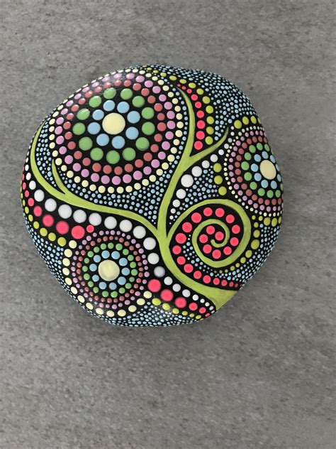 Selfmade By Corinne Dot Painting Stone Mandala Rock Art Rock