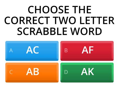 Scrabble Challenge Two Letter Word Quiz