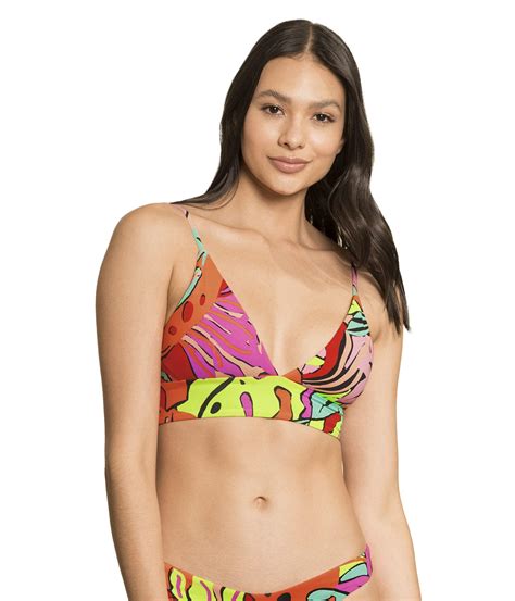 Maaji Rainforest Holly Long Line Triangle Top In Red Lyst