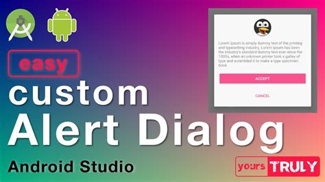 Custom Alert Dialog Android Studio Youtube
