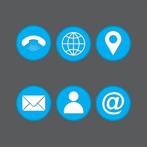 Premium Vector Contact Icons For Business Card Vector
