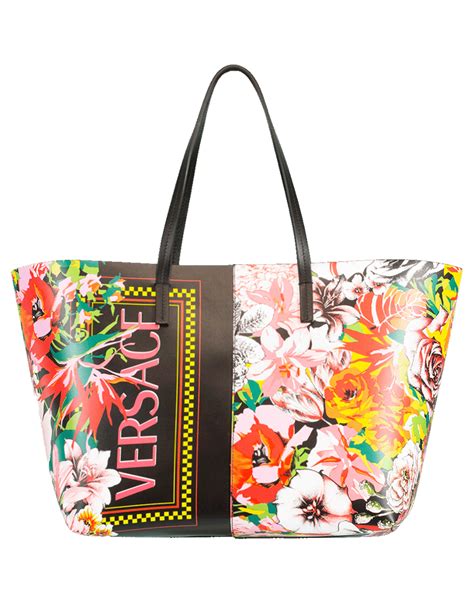 Floral Versace Logo Tote Marissa Collections