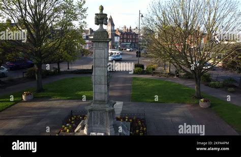 Establishing Aerial View Of Newmarket Town Centre In The Uk Stock Video