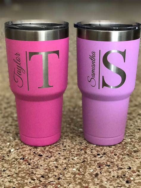 30 Oz Personalized Initial Coffee Tumbler Iced Coffee T In 2021