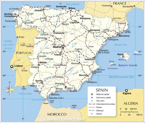 Espanha Mapa Mapa Mostrando A Espanha Europa Do Sul Europa