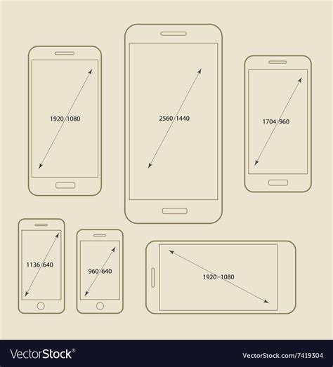 Different Modern Smartphone Resolutions Royalty Free Vector