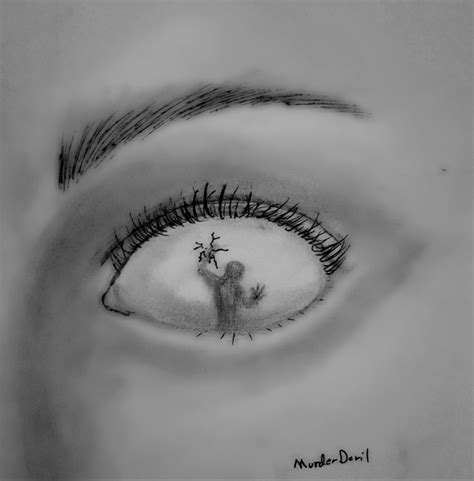 depressed eyes drawing