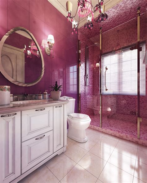 Decorating Small Bathroom Designs With Colorful Paint Wall