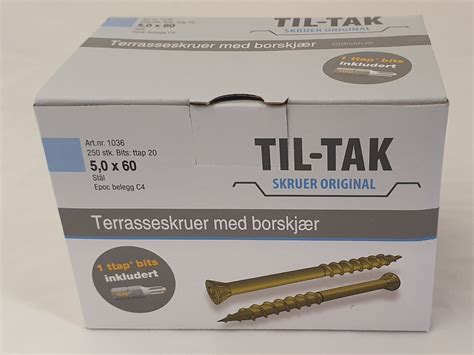 TIL-TAK Original skruer m/borskjær 250 pr/eske - TIL-TAK