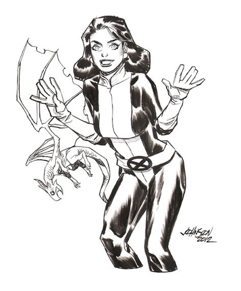 Marvel Comics Of The 1980s Kitty Pryde And Lockheed By Dave Johnson