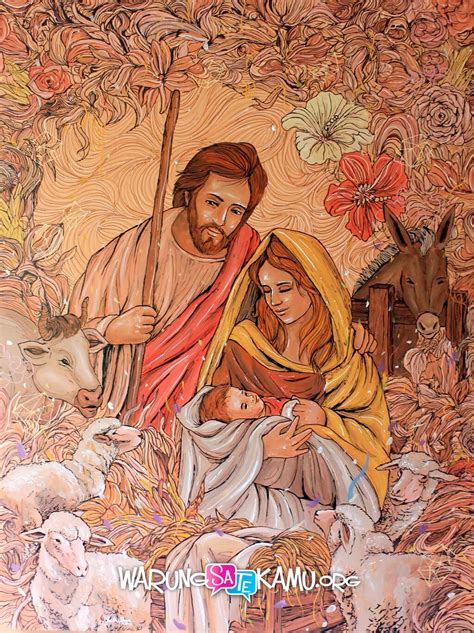 Simbol palungan kasih karunia dalam kekristenan, dari bayi yesus dalam palungan, kaca. Seri Lukisan Natal: Sebuah Tempat Bersalin yang Sederhana