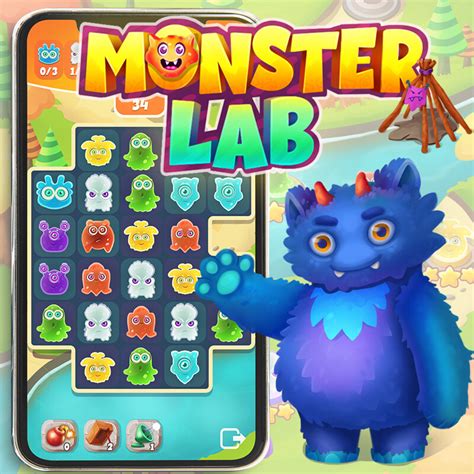 Artstation Monster Lab Casual Mobile Match 3 Puzzle Game