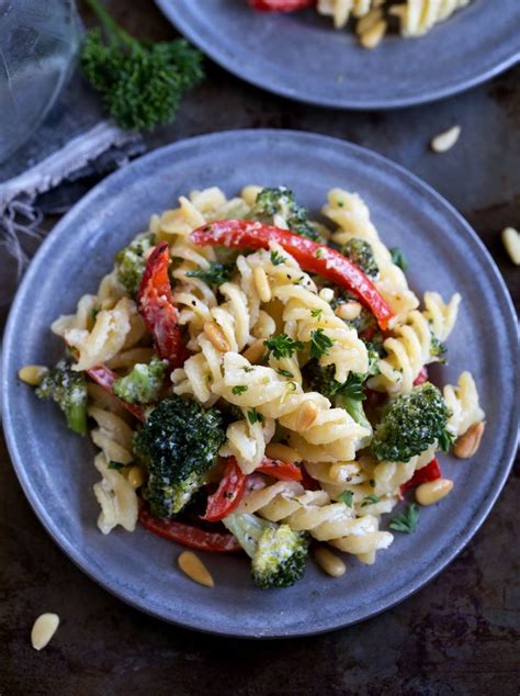 Goat Cheese Pasta Broccoli And Pine Nuts The Recipe Critic Goat