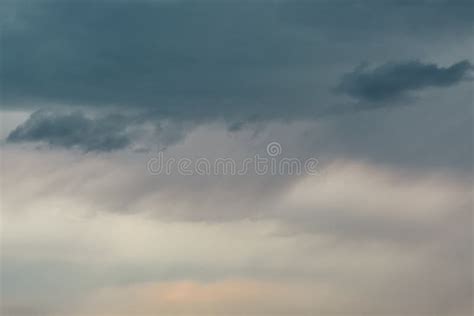 Overcast Sky With Rainy Clouds Dark Grey Abstract Background Stock