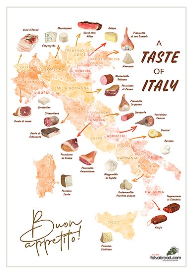 Italian Cheese And Charcuterie Map Cheeses